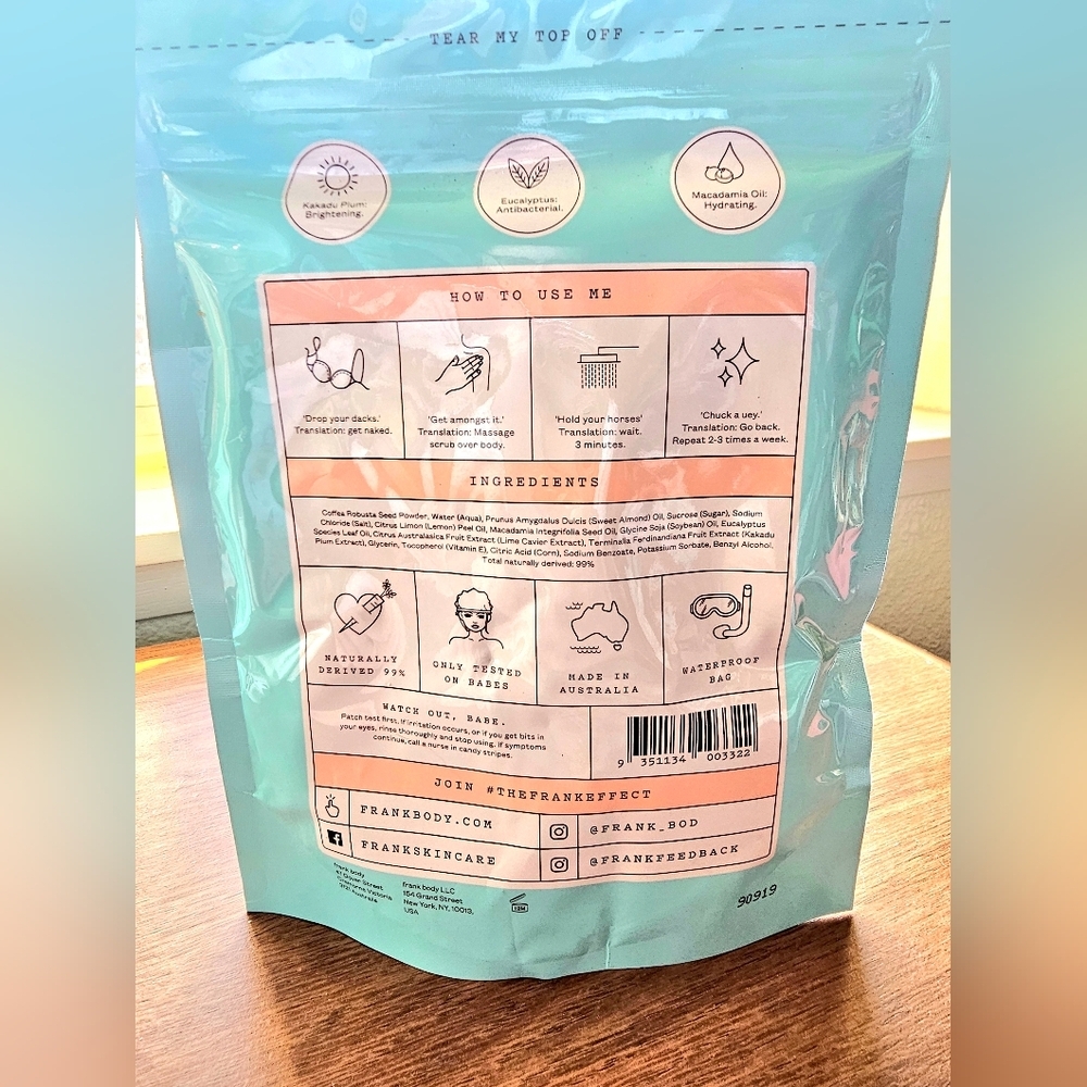 New Frank Body Anti-Drama Face Mask, Glow Mask & A-Beauty Coffee Scrub 3 Pc Set - Picture 6 of 6